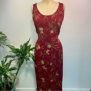 🍁Vintage R&K Red Wine Floral Print Dress Perfect for Fall in Size  10Petite 🍁